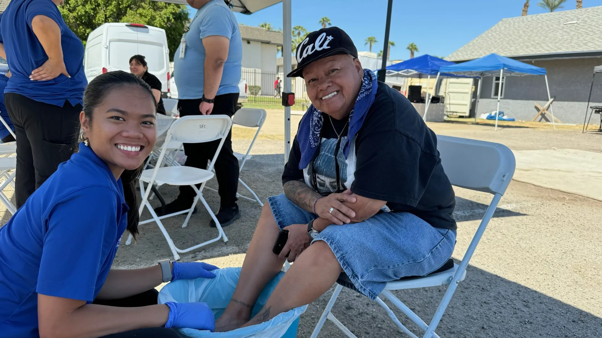 CSUSB Palm Desert Campus nursing student assists client in the Coachella Valley